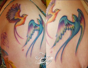 Rainbow Goblins tattoo sleeve