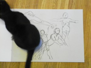 figure drawing helper cat