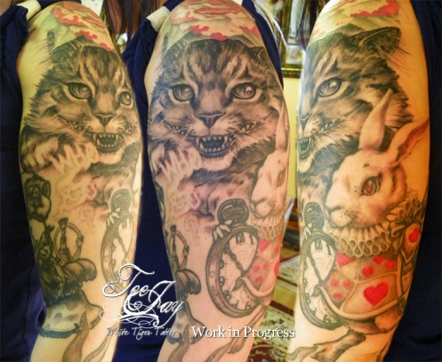 wonderland sleeve tattoo