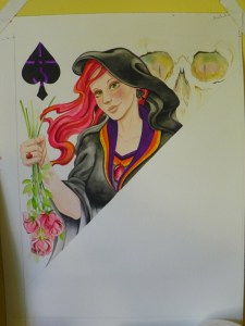 Queen of Spades watercolor