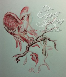 bird letting go drawing