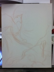 bird painting in progress