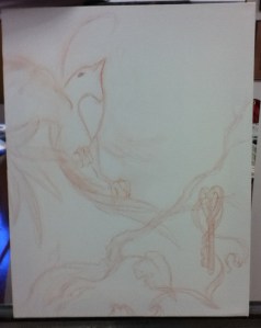 bird drawing transfer