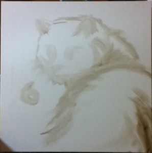 fat kitty painting in progress