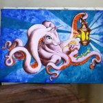 Octobunny watercolor painting