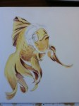 goldfish watercolor in progress