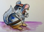 chinchilla pirate watercolor