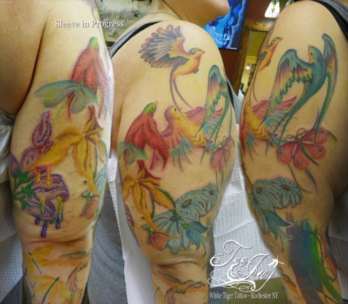 rainbow goblins tattoo sleeve