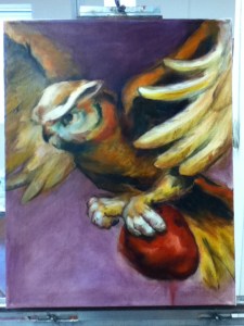 Owl Painting in progress