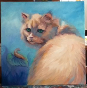 Cat and slug painting in progress