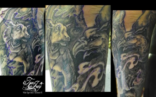 Mock Turtle and Gryphon tattoo