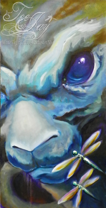 hostile bunny with dragonflies