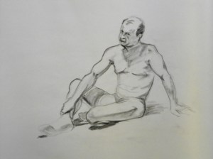 figure drawing male seated