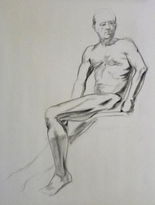 seated male figure drawing