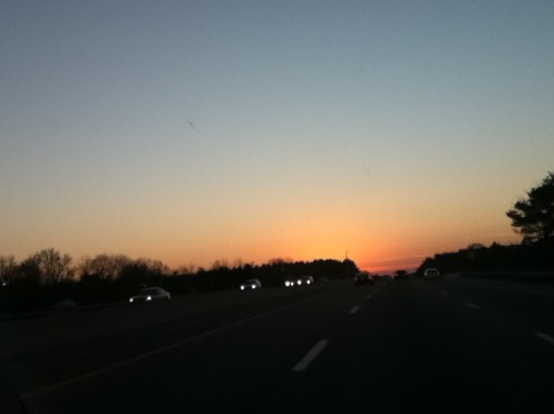 sunset over the Thruway