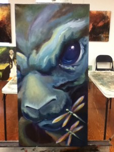 angry bunny painting