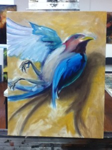 dead bird painting roughed out