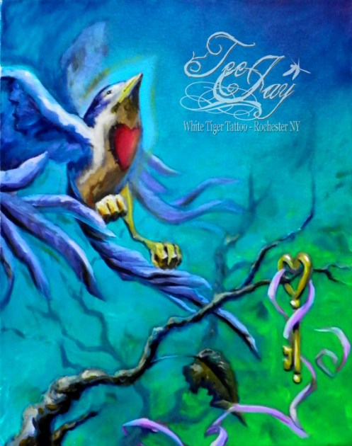 Letting go - bird and church key