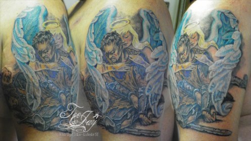 Guardian Angel, Fallen Knight tattoo