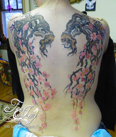 Cherry Blossom Wings tattoo