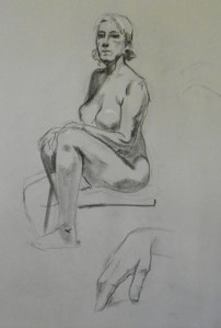 figure drawing female seated
