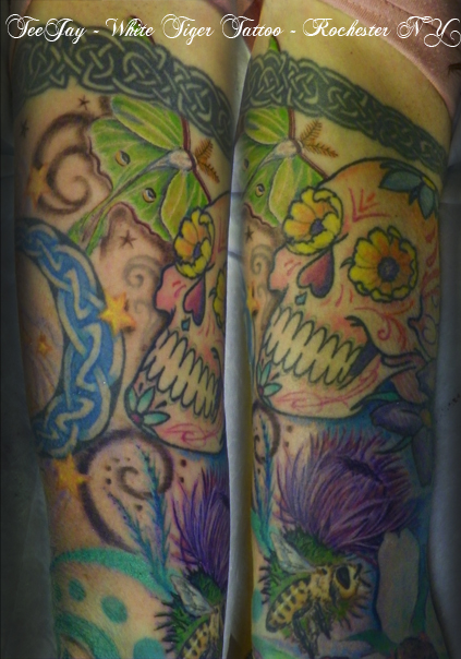 Sarah's upper arm tattoo