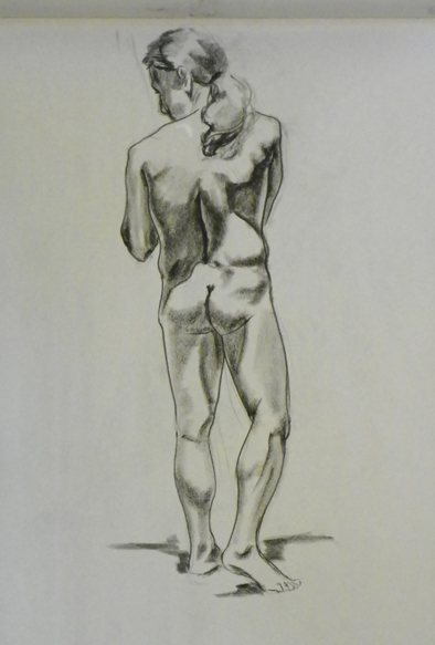 figure drawing male standing back