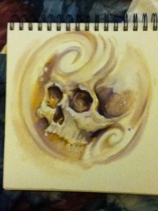skull in swirl