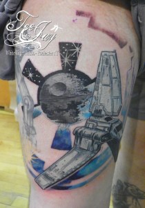 death star and imperial shuttle tattoo