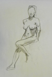 figure drawing female seated
