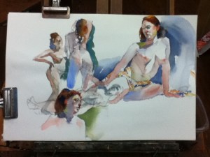 watercolor figure painting
