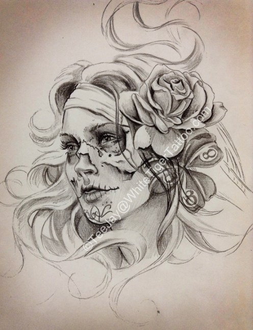 gypsy head with skull face