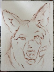 coyote painting in progress