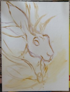 wolpertinger painting in progress