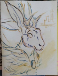 wolpertinger painting in progress