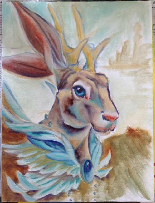 wolpertinger painting in progress