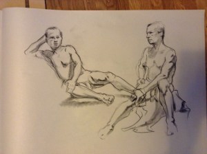 figure drawing seated male