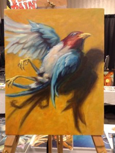 wip oil painting dead bird