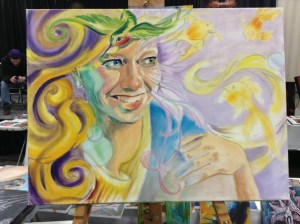 wip oil painting Delirium