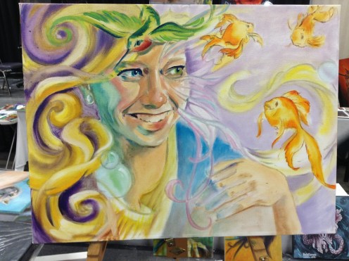 wip oil painting Delirium