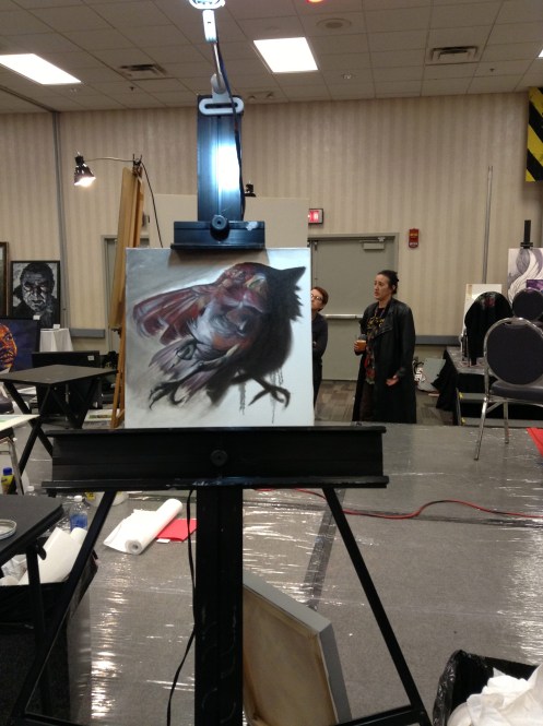 Matthew Lukesh dead bird oil painting