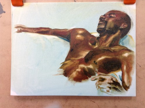 life painting male model