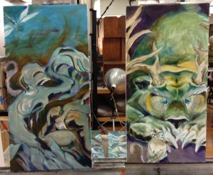 teejay oil paintings in progress