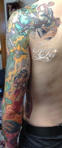 Buddha Mara tattoo sleeve