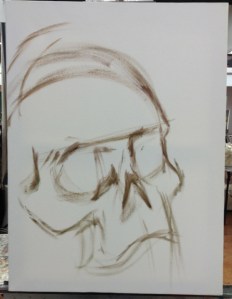 starting skull painting