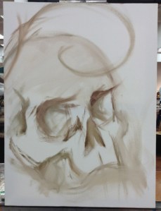 starting skull painting