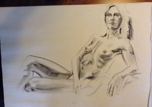 female figure drawing reclining