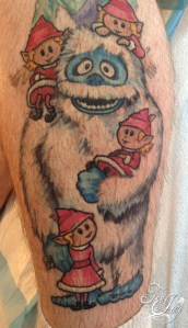 Abominable snowman tattoo healed