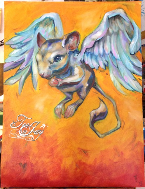 flying rodent painting