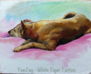 hady oil painting dog portrait